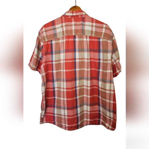 Roebuck & Co XXL men's short sleeved button-down plaid shirt, 100% cotton - Picture 2 of 6